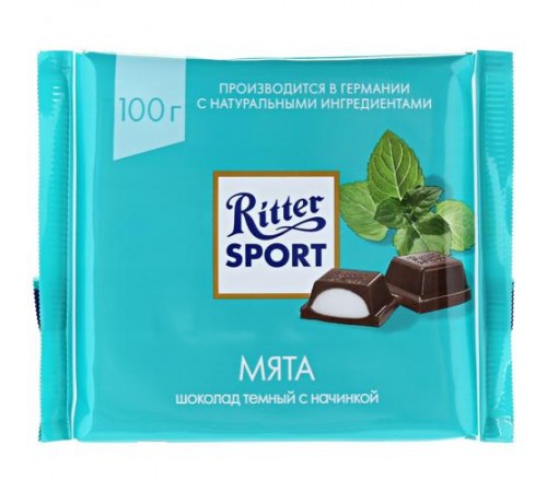 Шоколад тёмный мята Риттер спорт 100 гр