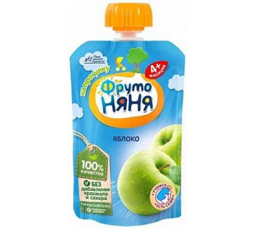 Пюре фруктовое Яблоко дой-пак ФрутоНяня 90 гр