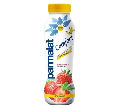 Биойогурт питьевой Комфорт Клубника безлактозный Parmalat 290 г 1,5%