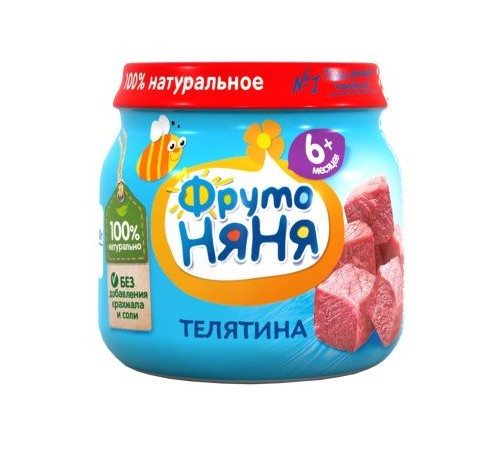Пюре мясное Телятина 80гр ФрутоНяня