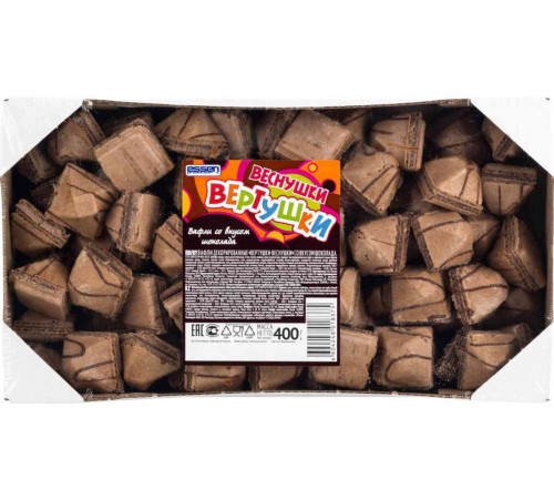 Вафли со вкусом шоколада Вертушки Веснушки 400гр