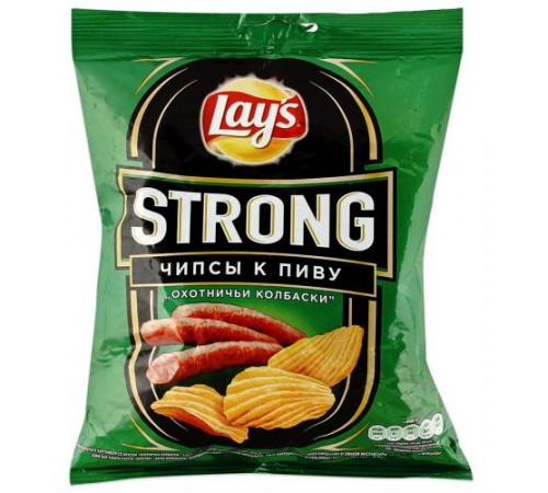 Чипсы картофельные охотничьи колбаски Лейс стронг 75 гр
