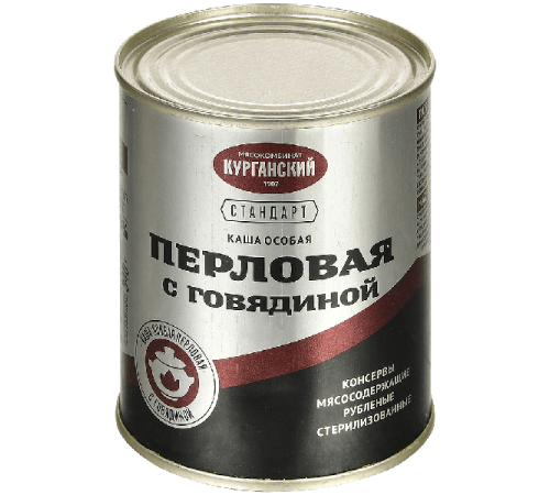 Каша перловая с говядиной  Курган 340 г
