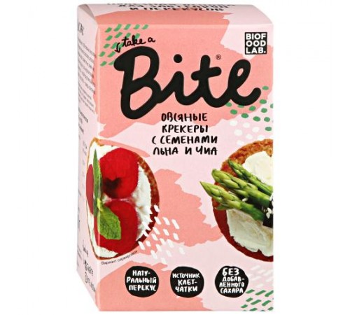 Крекеры овсяные с семенами льна и чиа Take a Bite 200гр