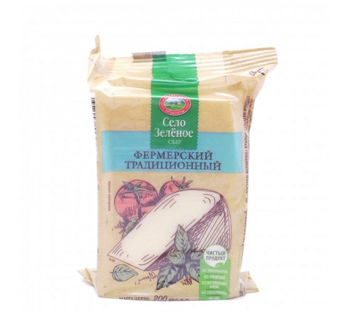 Сыр Фермерский Легкий 35% 200гр Село Зеленое
