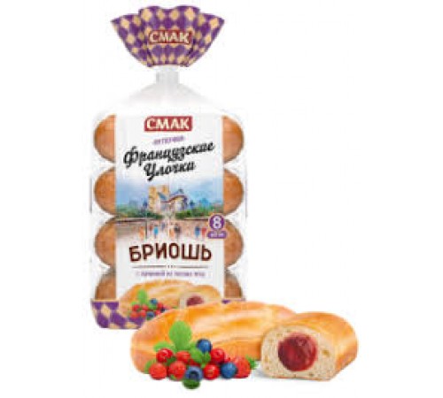 Булочки Французские Улочки Бриошь лесные ягоды СМАК 320гр