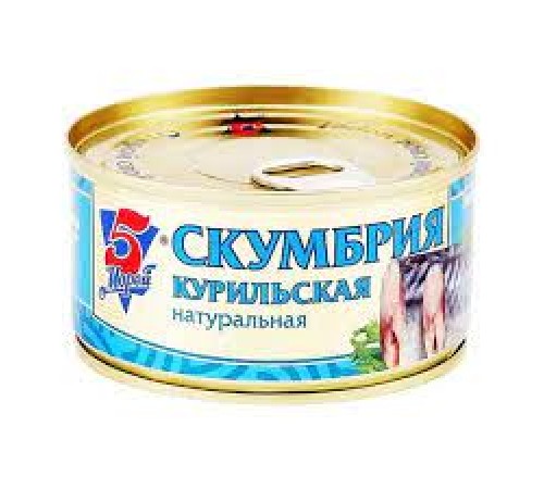 Скумбрия курильская 5 морей 190гр