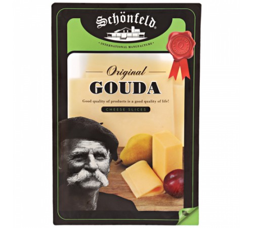 Сыр Гауда нарезка Schonfeld 125 г 45%
