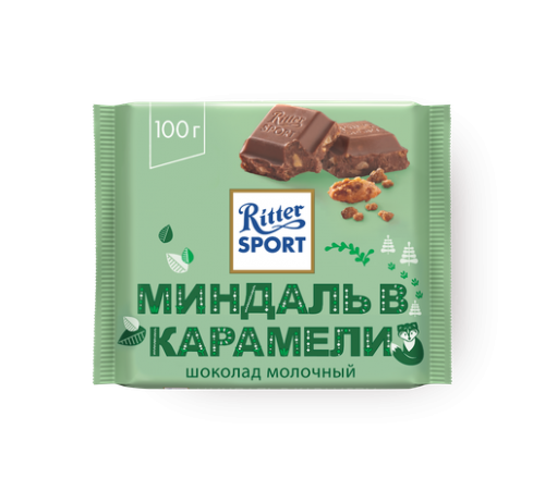 Шоколад молочный Миндаль в карамели Риттер спорт 100г