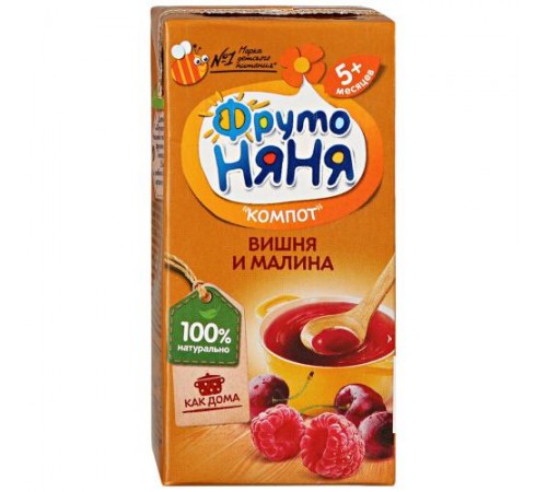 Компот Вишня-Малина ФрутоНяня 200мл