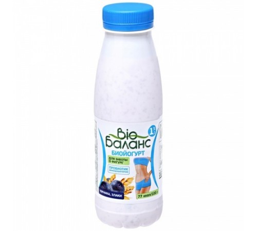 Биойогурт питьевой Черника злаки Био Баланс 330 г 1,5%
