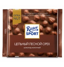 Шоколад молочный Цельный лесной орех Риттер Спорт 100г
