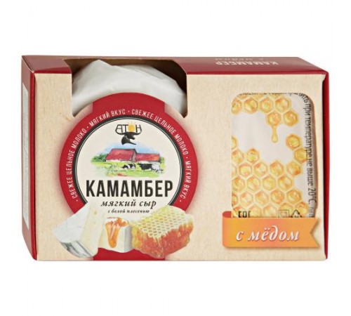 Сыр мягкий с белой плесенью с медом Камамбер АТОН 100гр
