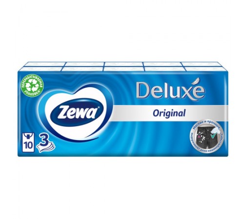 Платочки бумажные 3-слойные Zewa 10шт