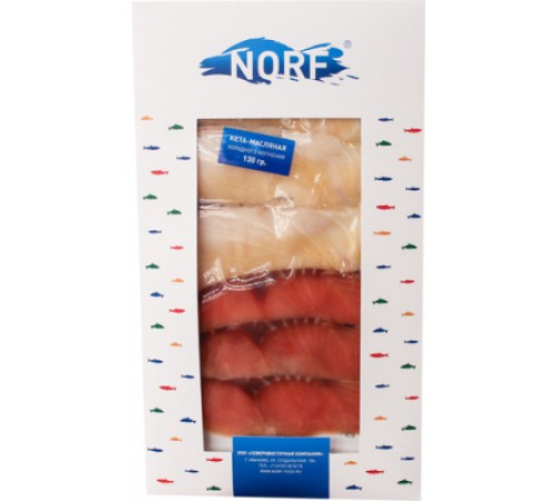 Ассорти Кета/Масляная ломтики холодного копчения Norf 130г
