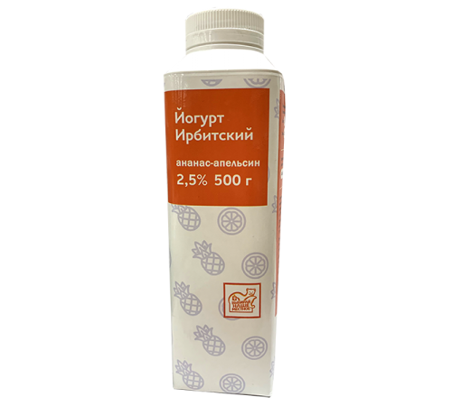 Йогурт питьевой Ананас-Апельсин Ирбитский 0,5 л 2,5%