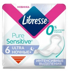 Прокладки Pure Sensitive ночные Либресс 6шт