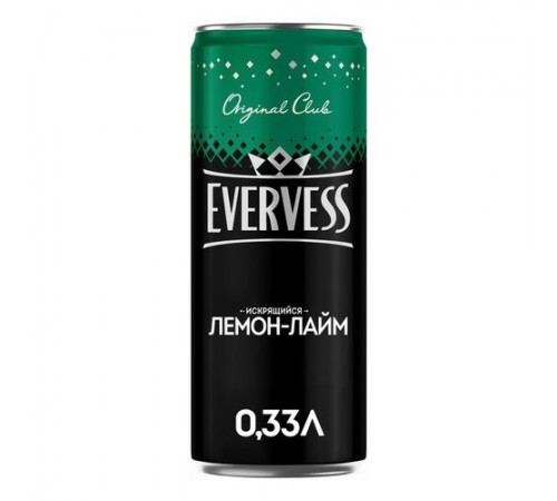 Напиток газированный Лемон лайм Эвервесс 0,33л