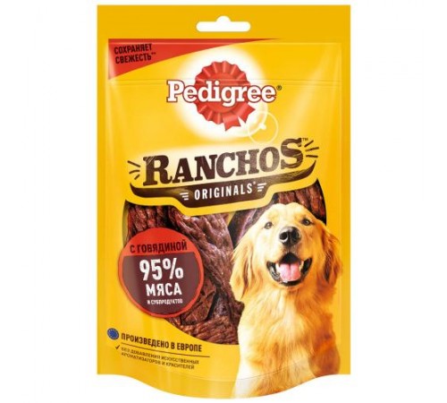 Лакомство для собак Ranchos мясные ломтики с говядиной Pedigree 58гр