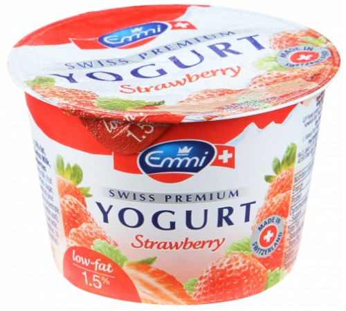 Йогурт Swiss Premium с клубникой Emmi 100гр 1,5%
