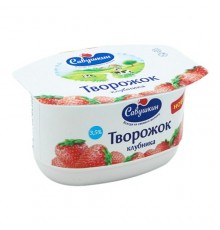 Творожок Клубника Савушкин 120гр 3,5%