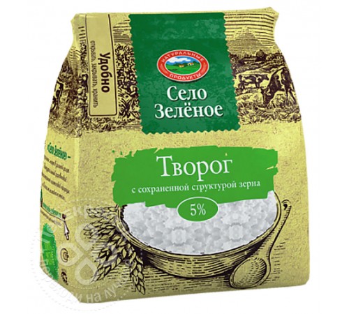 Творог пакет Село Зеленое 200 гр 5%
