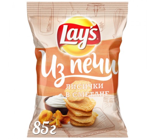 Чипсы картофельные из печи лисички в сметане Лэйс 85г