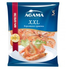 Креветки Королевские варено-мороженные Агама 700г