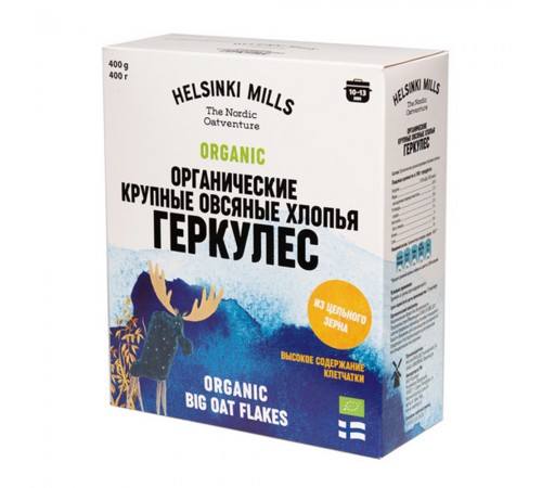 Хлопья овсяные органические Helsinki Mills 400г