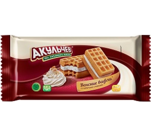 Вафли Венские со взбитыми сливками  Акульчев 105 гр
