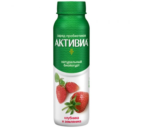 Йогурт питьевой Клубника-Земляника АКТИВИЯ 260мл 2.9%
