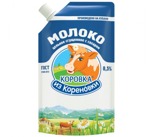 Молоко сгущенное цельное с сахаром Коровка из Кореновки 270г 8.5%
