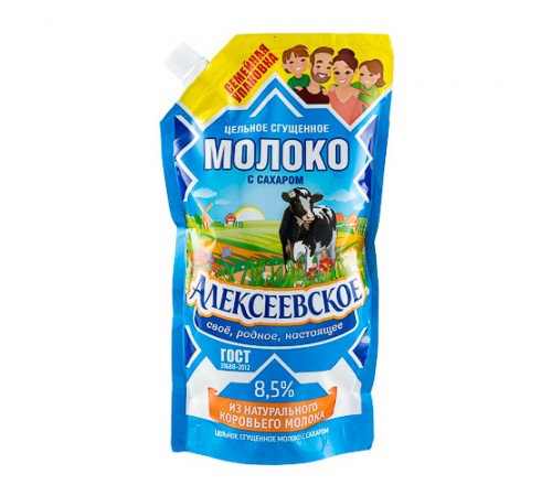 Молоко сгущ с сахаром дой-пак Алексеевское 8,5% 650 гр

