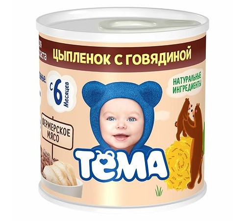 Пюре мясное цыпленок с говядиной Тёма 90г