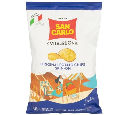 Чипсы картофельные Сан Карло по-деревенски 100гр Италия