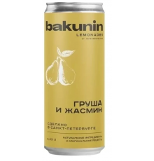 Напиток безалкогольный сильногазированный "Ботаникалс груша и жасмин" Bakunin ж/б 330мл
