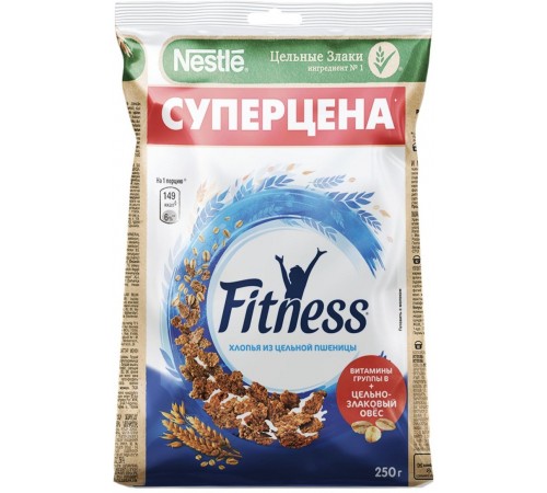 Хлопья пшеничные пакет Fitness 250г