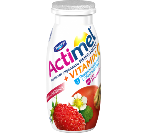 Напиток кисломолочный Земляника-Шиповник АКТИМЕЛЬ 100гр 2,5%
