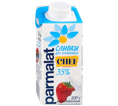 Сливки для взбивания ультрапастеризованные Parrmalat 200г 35%