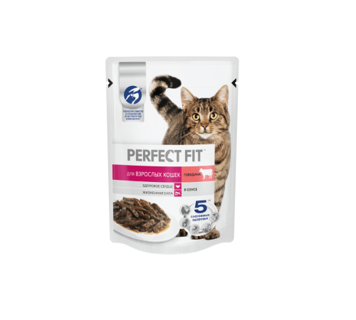 Корм для взрослых кошек Говядина Перфект Фит 75 гр