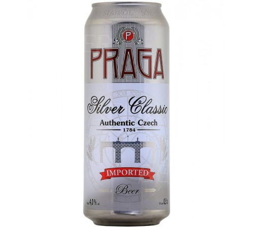 Пиво Прага Силвер Классик ж/б 4% 0,5л