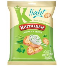 Сухарики сметана с зеленью пшеничные Кириешки Light 33 гр