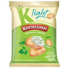 Сухарики сметана с зеленью пшеничные Кириешки Light 33 гр