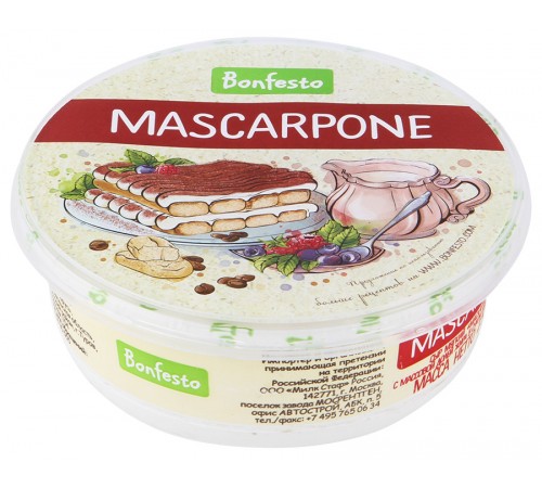 Сыр Маскарпоне 78%  Бонфесто 250 гр