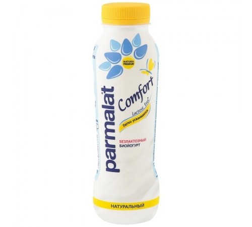 Биойогурт питьевой Комфорт Натуральный безлактозный Parmalat 290 г 1,7%
