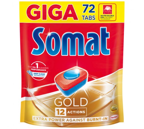 Таблетки для мытья посуды Somat Gold 72 штуки
