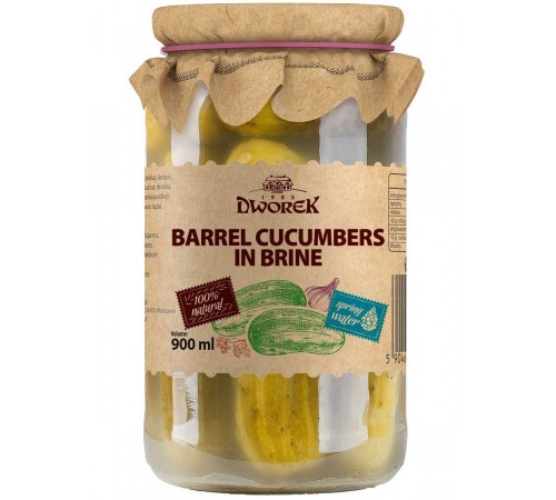 Огурцы соленые бочковый Dworek 900мл