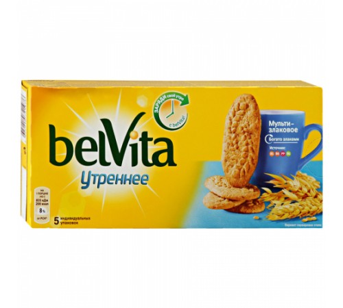 Печенье Утреннее злаки Мультизлаковое BELVITA 225 гр