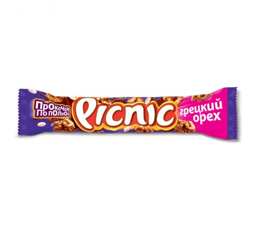 Батончик шоколадный Грецкий орех Пикник 52гр