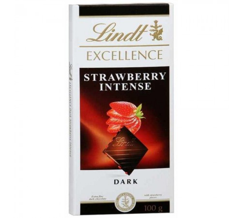 Шоколад темный с кусочками клубники Линд 100г